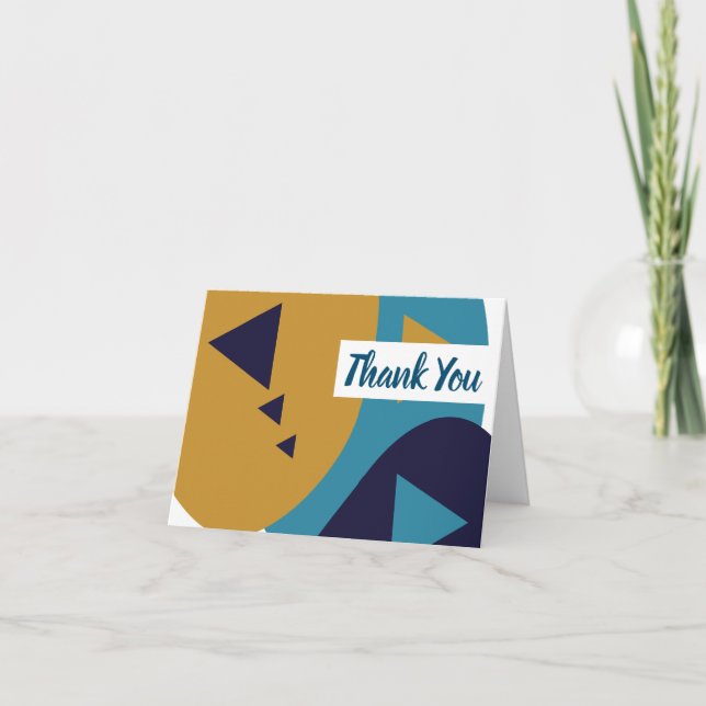 Modern Thank You Organic Abstract Shapes Card (Front)