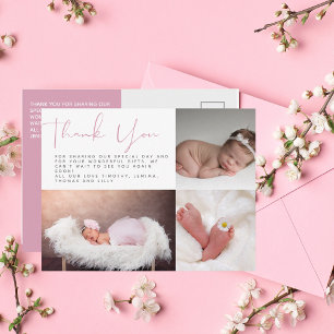 Modern Thank You Photo Card Rose Gold BUDGET