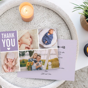 Modern Thank You Photo College Stats Flat Birth Announcement