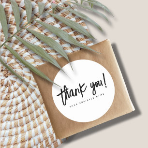 Modern thank you professional business  classic round sticker