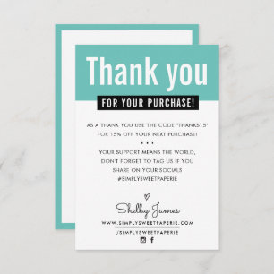 MODERN THANK YOU purchase insert orange