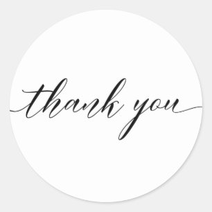 Modern Thank You Script Calligraphy Sticker