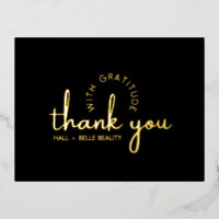 Modern Thank You Script Gold Black Custom Business