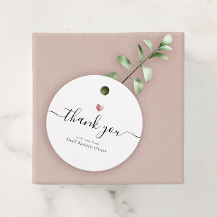 Modern Thank You Script Rose Gold Small Business F Favour Tags