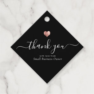 Modern Thank You Script Rose Gold Small Business Favour Tags
