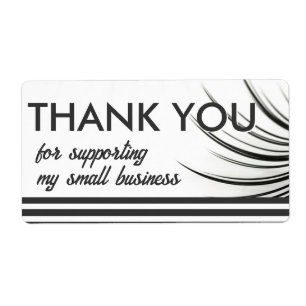 Modern Thank You Sticker With Curly Lash Label