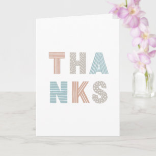 Modern Thank You Typography. Bold Lettering Thanks Card