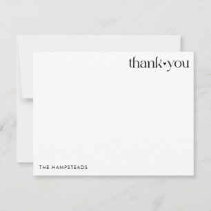 Modern Thank You with Heart From Family Card