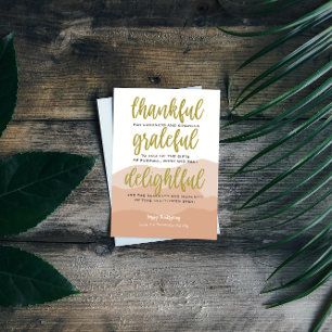 Modern Thankful Script Thanksgiving Card