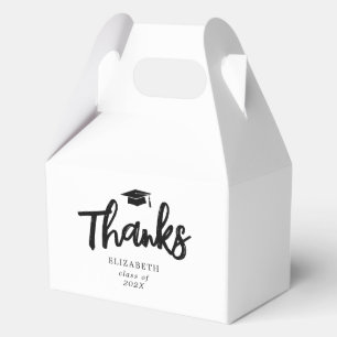 Modern Thanks Brush Script Graduation  Favour Box
