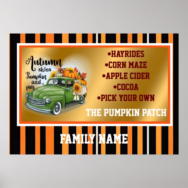 Modern Thanksgiving Beautiful Autumn Collection Poster (Front)