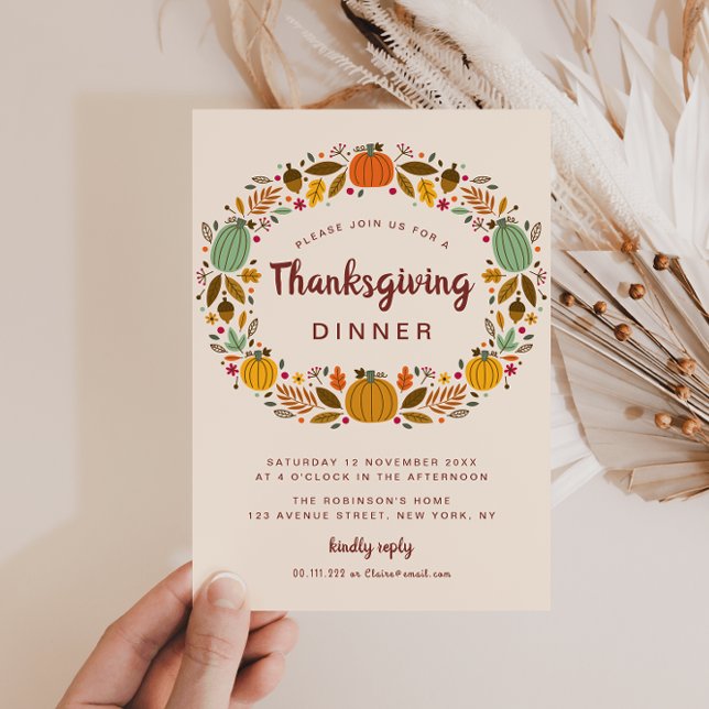 Modern thanksgiving dinner invitation (Creator Uploaded)