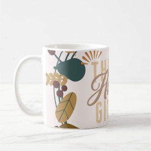 Modern Thanksgiving Dinner Party Wreath Coffee Mug