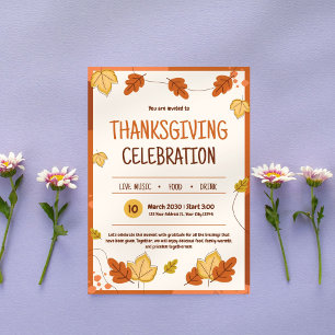Modern Thanksgiving Party Invitation