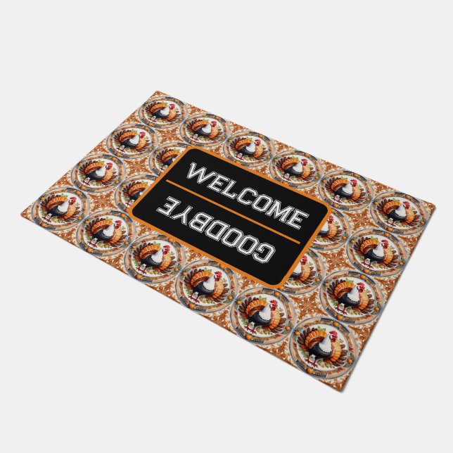 Modern Thanksgiving Pumpkin Autumn Collection Doormat (Angled)