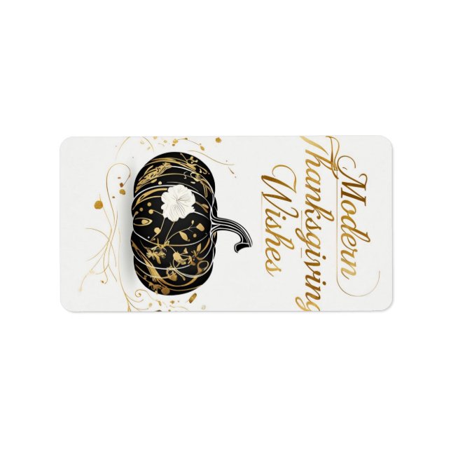 Modern Thanksgiving Wishes Label (Front)