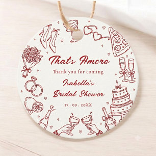 Modern That's Amore Italian Bridal Shower Favour Tags