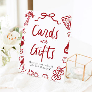 Modern That's Amore Italian Pizza Cards and Gifts Pedestal Sign