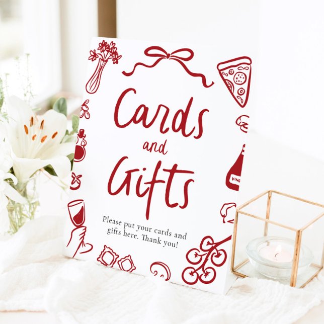 Modern That's Amore Italian Pizza Cards and Gifts Pedestal Sign (Modern That's Amore Italian Pizza Cards and Gifts Pedestal Sign)