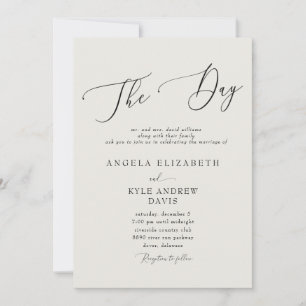 Modern The Day Beige Elegant & Modern Wedding Invitation