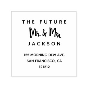 Modern The Future Mr and Mrs Return Address Self-inking Stamp