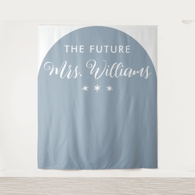 Modern The Future Mrs Bridal Shower blue Arch Tapestry (Front)