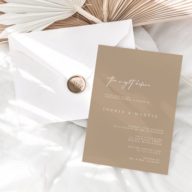 Modern The Night Before Rehearsal Dinner Invitatio Invitation (Creator Uploaded)
