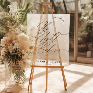 Modern The Night Before Wedding Rehearsal Dinner Acrylic Sign