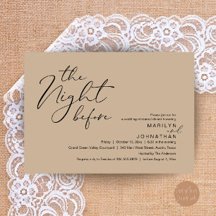 Modern The Night Before Wedding Rehearsal Dinner Invitation