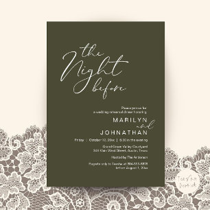 Modern The Night Before Wedding Rehearsal Dinner Invitation