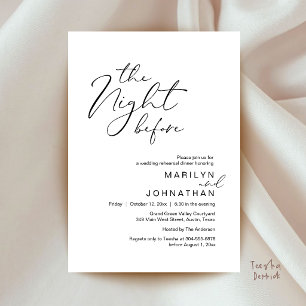 Modern The Night Before Wedding Rehearsal Dinner Invitation