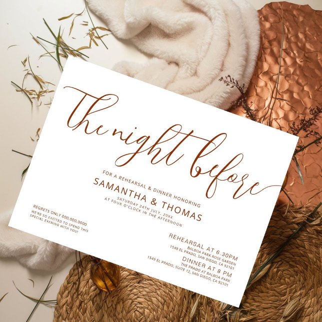 Modern The Night Before Wedding Rehearsal Dinner  Invitation (Creator Uploaded)