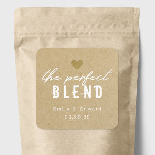 Modern The Perfect Blend Wedding Coffee Favour Square Sticker