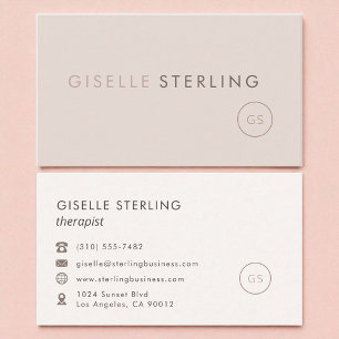 Modern Therapist Blush Pink Minimalist Luxury  Business Card