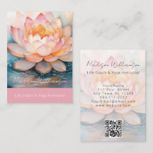 Modern Therapist Spa Yoga Zen Pink Lotus Flower QR