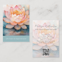 Modern Therapist Spa Yoga Zen Pink Lotus Flower QR
