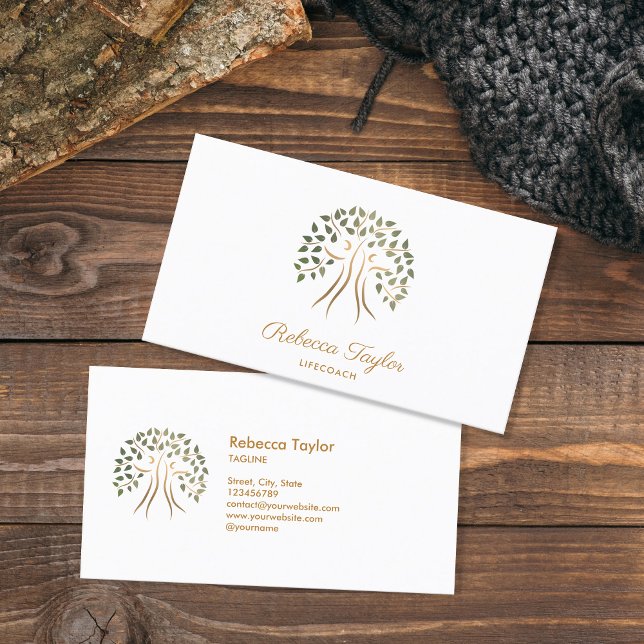 modern therapy life coach tree of life wellness  b business card (Creator Uploaded)