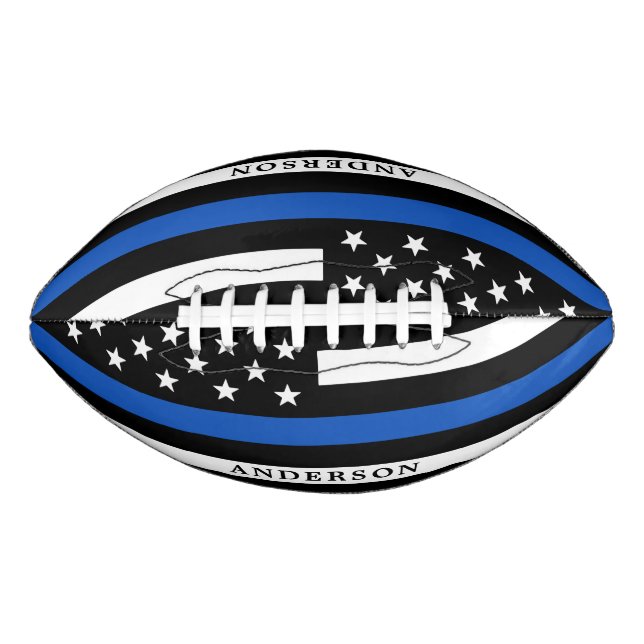 Modern Thin Blue Line Personalised Police Officer Football (Front)