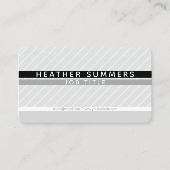 Modern Thin Striped Minimalistic Business Card (Front)