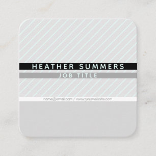 Modern Thin Striped Minimalistic Square Business Card