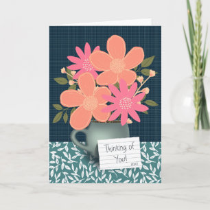 Modern Thinking of You Bright Floral Bouquet Card