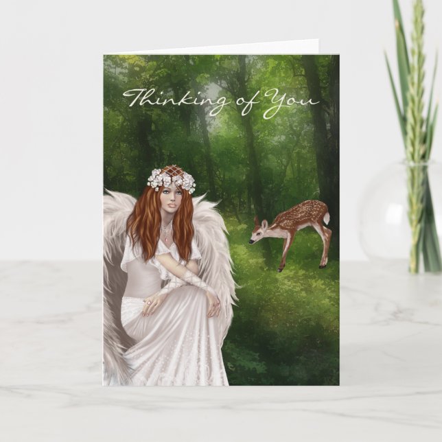 Modern Thinking of You Card Greeting with Beautifu (Front)