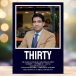 Modern THIRTY Photo 30th Birthday Party Invitation<br><div class="desc">This modern men's 30th Birthday Bold Type Photo Invitation is perfect for celebrating the man in your life who's turning thirty. The word "thirty" is in a fabulous bold cap font in white on navy blue. You choose the photo which makes this invitation unique to your guest of honour. The...</div>