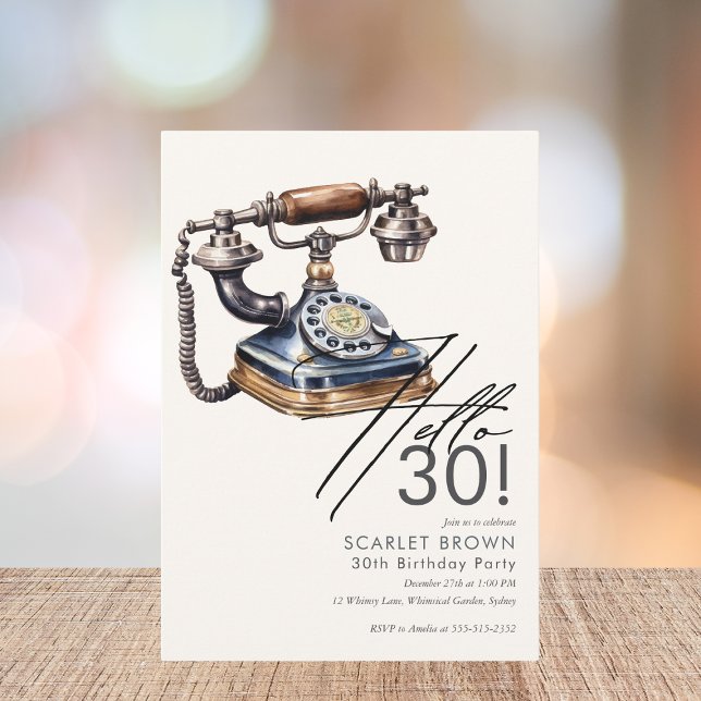 Modern Thirty Vintage 30th birthday   Invitation (Creator Uploaded)
