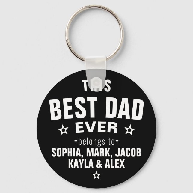 Modern This BEST DAD EVER Belongs To Father's Day Key Ring (Front)