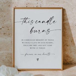 Modern This Candle Burns In Loving Memory Sign