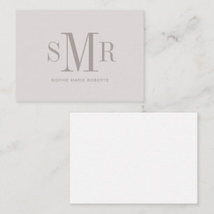 Modern three letter monogram initials name card