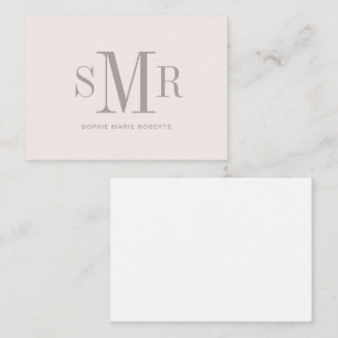 Modern three letter monogram initials name  card