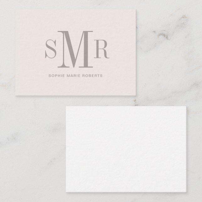 Modern three letter monogram initials name  card (Front/Back)