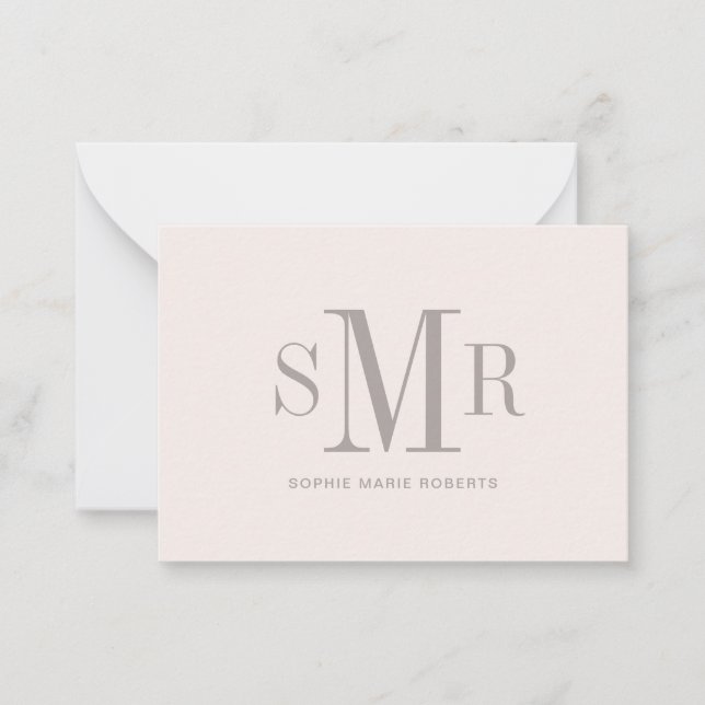 Modern three letter monogram initials name  card (Front)